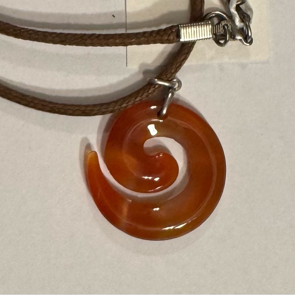 Carnelian Swirl Pendant Necklace - Picture 3 of 5